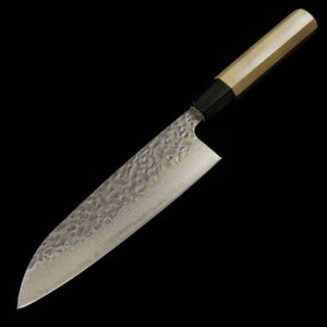 MIURA Santoku AUS10, Damas mat martelé, manche en bois de magnolia octogonal (165 mm)