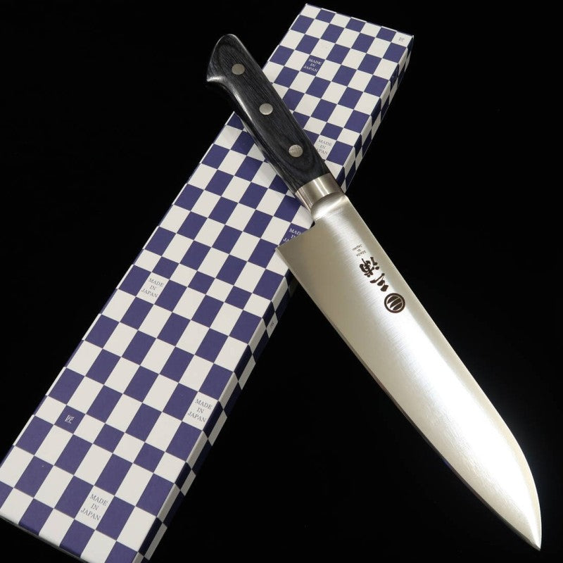 Santoku MIURA AUS8 Blue Plywood Handle (180mm) 