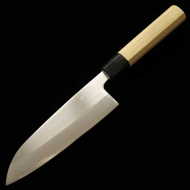 MIURA, Santoku, Shirogami n°1, San-mai (165 mm)