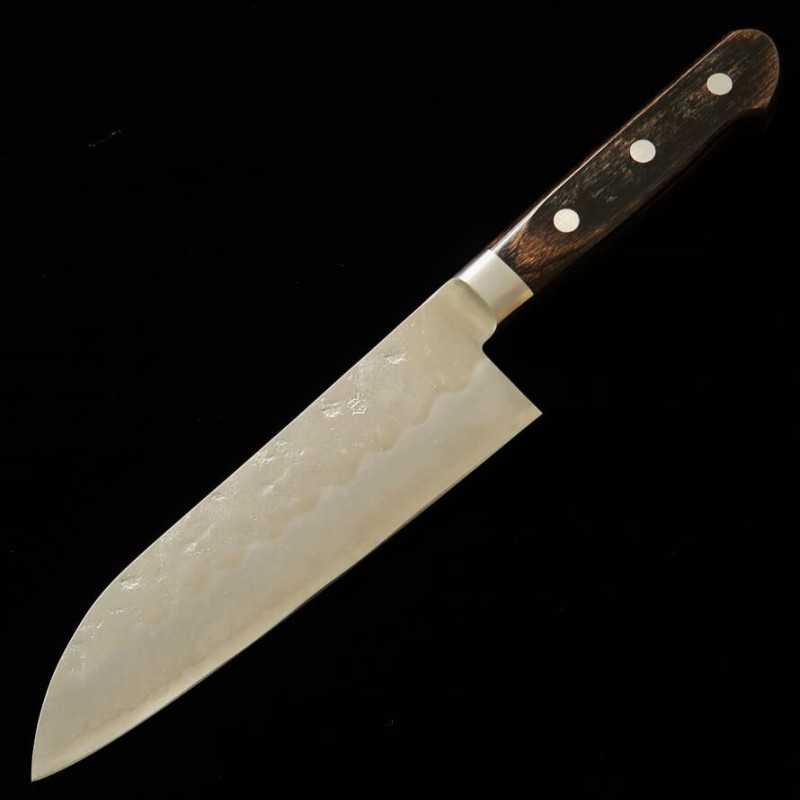 Miura MIURA, santoku, acier Gin-san n°3, finition Nashiji, manche en contreplaqué marron foncé (165 mm)