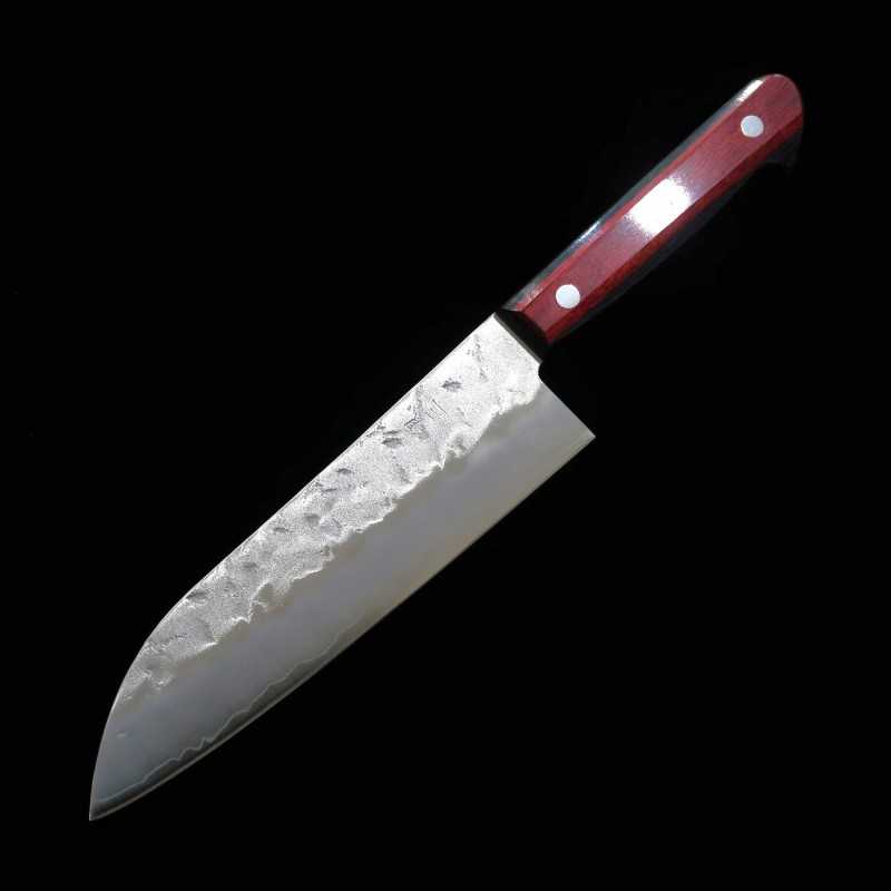 MIURA Santoku acero Gingami nº3 mango de laminado rojo (165/180 mm)