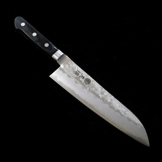 三浦 MIURA 銀紙三号 三徳 ツバ付黒合板柄 (180mm)