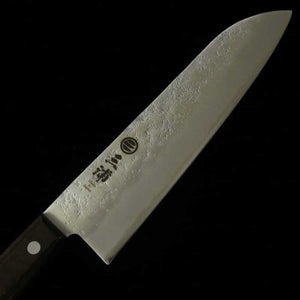 MIURA Santoku Ginsan Steel, Brown Plywood Handle (180mm)