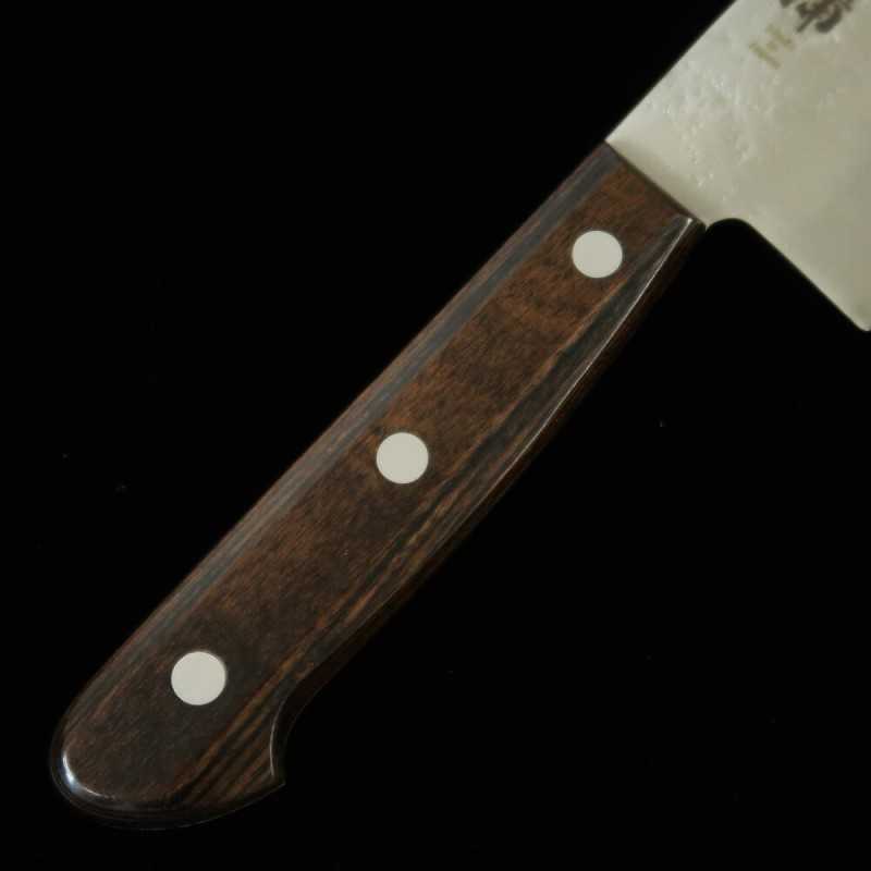 MIURA Santoku Ginsan Steel, Brown Plywood Handle (180mm)