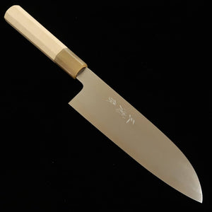 三浦頂MIURA Itadaki 田中義一 三徳 白紙二号 ヘアライン仕上げ 朴八角柄 (180mm)