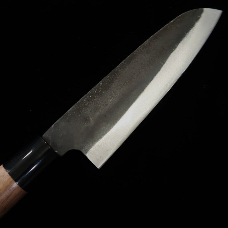 MIURA, santoku, acero Shiro-gami nº 2, acabado negro, mango de nogal americano (165 mm)