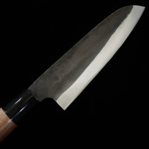 MIURA, santoku, acero Shiro-gami nº 2, acabado negro, mango de nogal americano (165 mm)