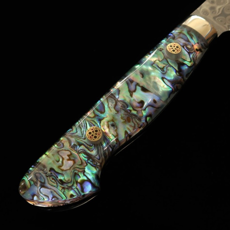 Santoku NIGARA SG2 Damasco oscuro con mango de nácar (180mm)
