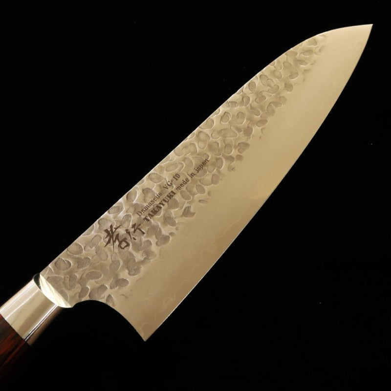 Santoku SAKAI TAKAYUKI VG10 33 capas damasco, acabado martillado, mango de caoba (180 mm)
