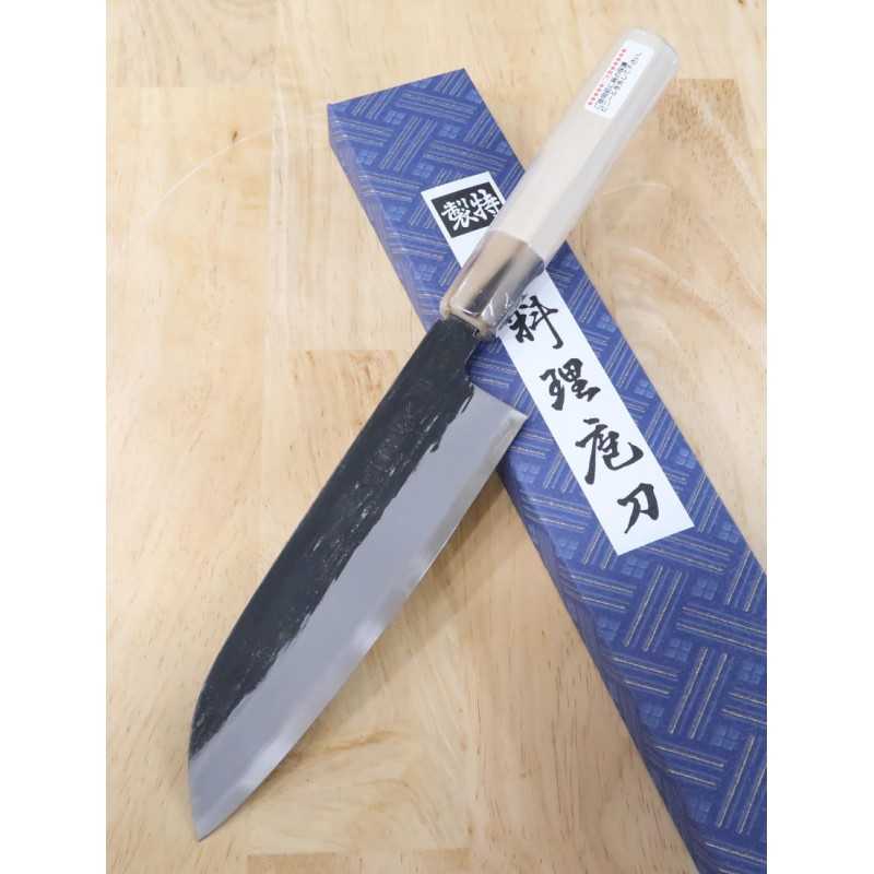 酔心 SUISIN 富樫憲治作 黒鍛造 白紙二号 三徳 (180mm)