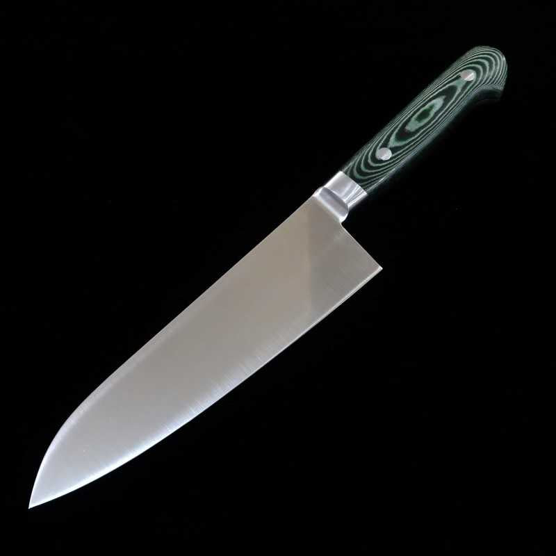 Santoku SUISIN INOX PREMIUM cabo em micarta, verde/preto (180mm)