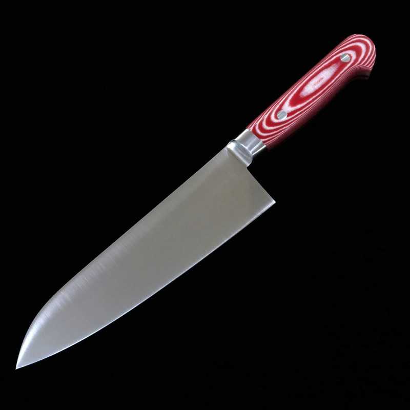 SUISIN INOX PREMIUM santoku mango de micarta rojo/blanco (180 mm)