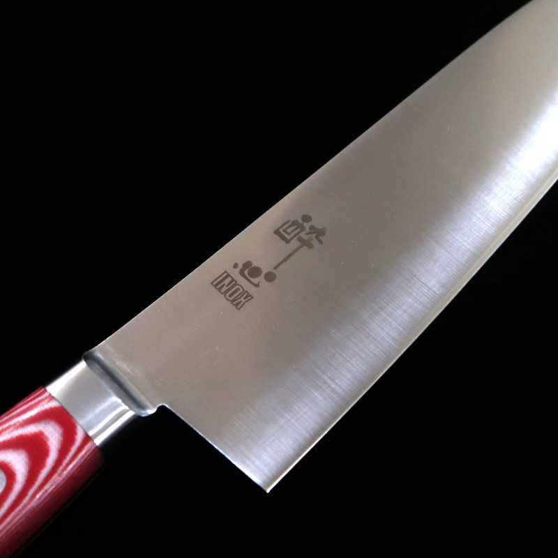 SUISIN INOX PREMIUM santoku mango de micarta rojo/blanco (180 mm)