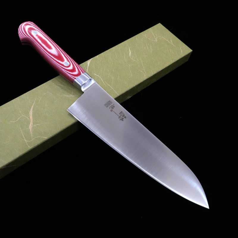 酔心 SUISIN INOX PREMIUM 三徳 マイカルタ ハンドル 赤/白 (180mm)