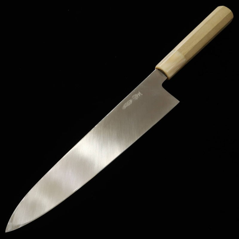 MIURA OBIDAMA, Gyuto à simple tranchant, Gin-san No.3, Finition Kasumi (240 mm)