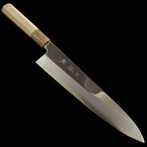三浦 佩 MIURA Obidama 片刃牛刀 銀紙三号 鏡面仕上げ 朴八角柄  (240mm)