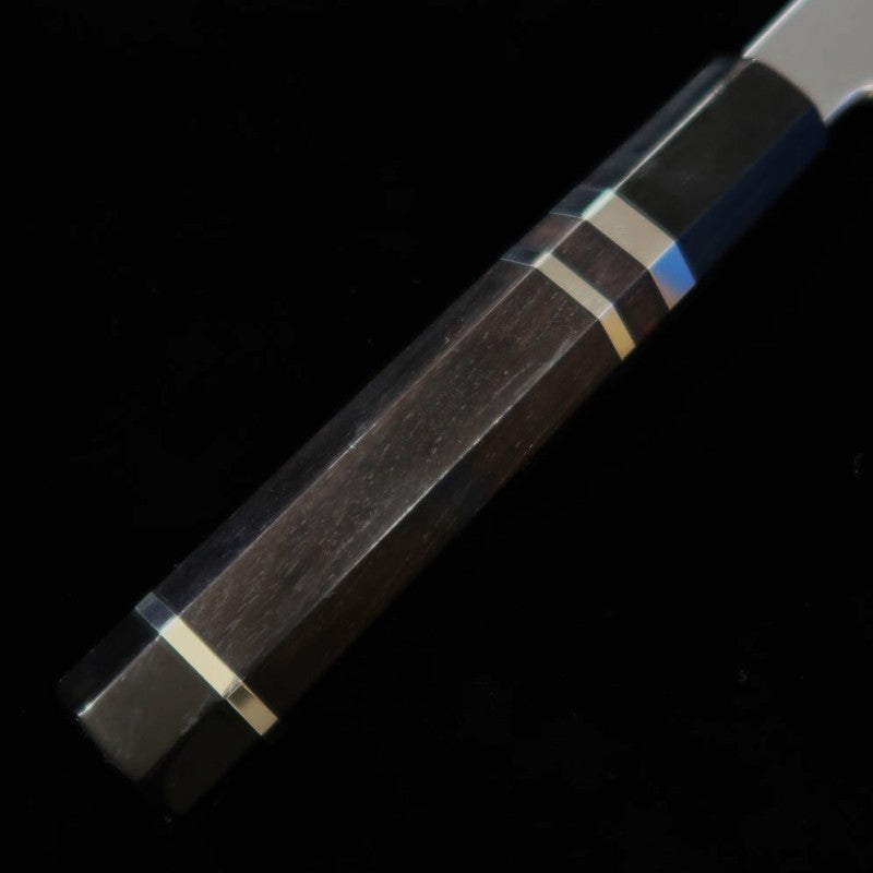 Gyuto Miura Obidama Single-edged Blue steel No. 2, Ebony Silver-wrapped Handle (240mm) 