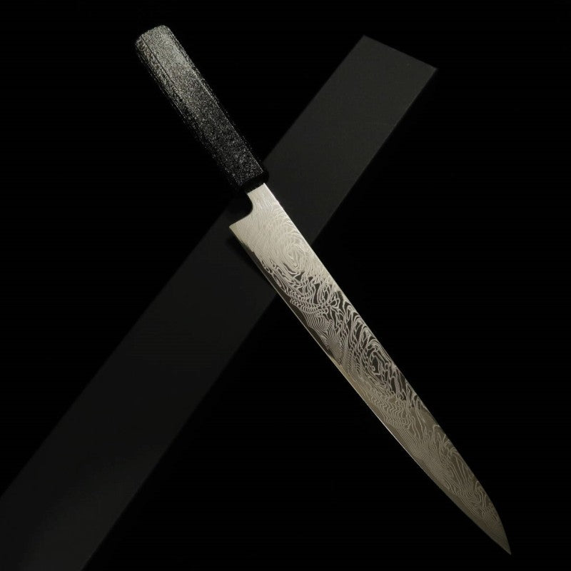 Miura MIURA Sujihiki Ondas em Espiral Aço Inox SLD Cabo Octogonal de Carvalho Laqueado (240 mm)