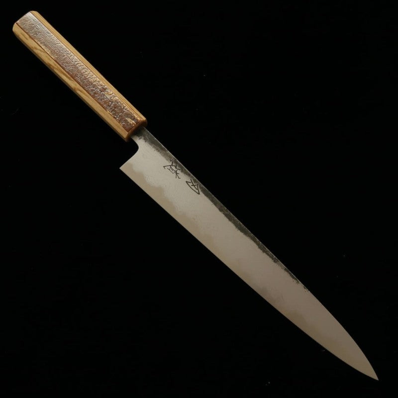 HADO Sujihiki Aogami No.1 Black Damascus Cherry Bark Marbled Handle (240mm)
