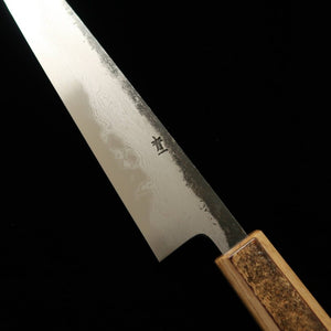 刃道 HADO 墨 筋引 青紙一号 黒打ち ダマスカス 桜皮霜降柄 （240/270mm）