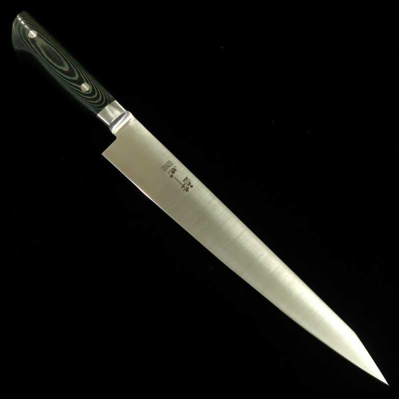 SUISIN Sujihiki INOX PREMIUM Micarta Handle Green/Black (240/270mm)