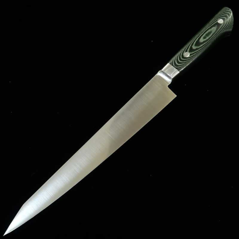 SUISIN Sujihiki INOX PREMIUM Micarta Handle Green/Black (240/270mm)