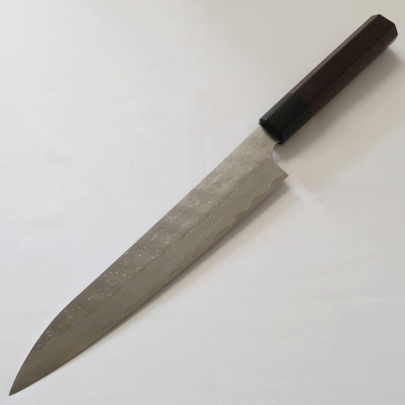Sujihiki NIGARA SPG STRIX Damasco martillado, mango de palisandro (240 mm)