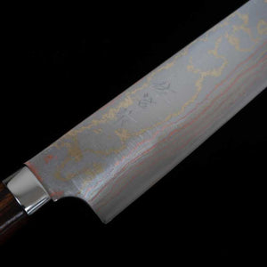 Takeshi Saji Sujihiki Aogami No. 2 Colored Damascus Ironwood handle (270mm)
