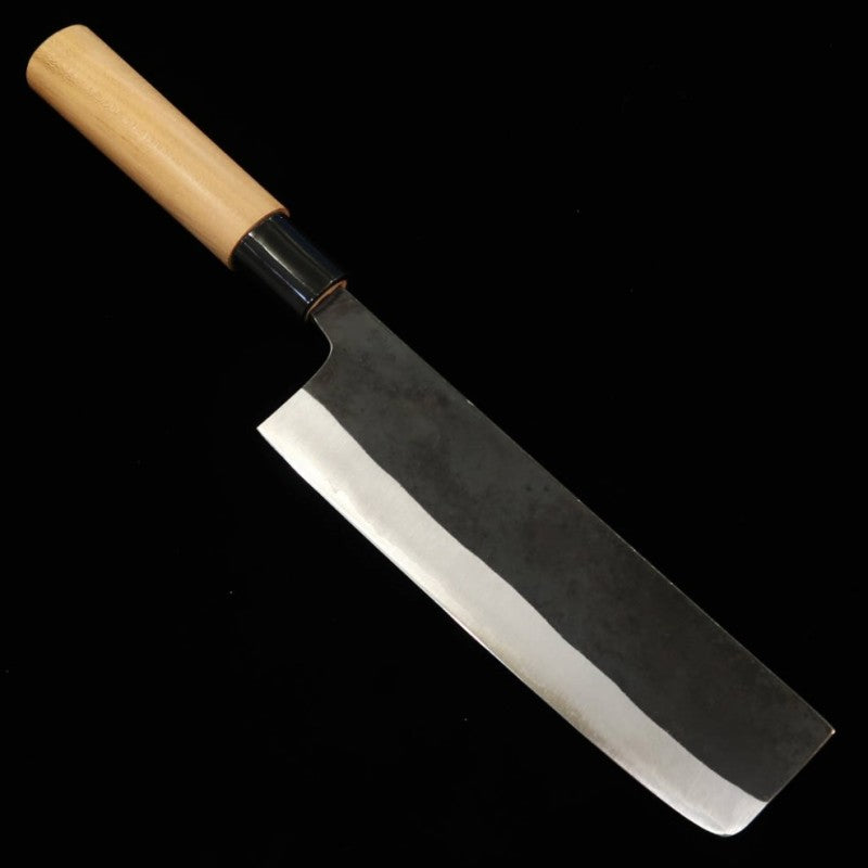 IKENAMI HAMONO Ikenami Hamono Shirogami #1 acero inoxidable laminado mango de cerezo japonés Nakiri (170 mm)