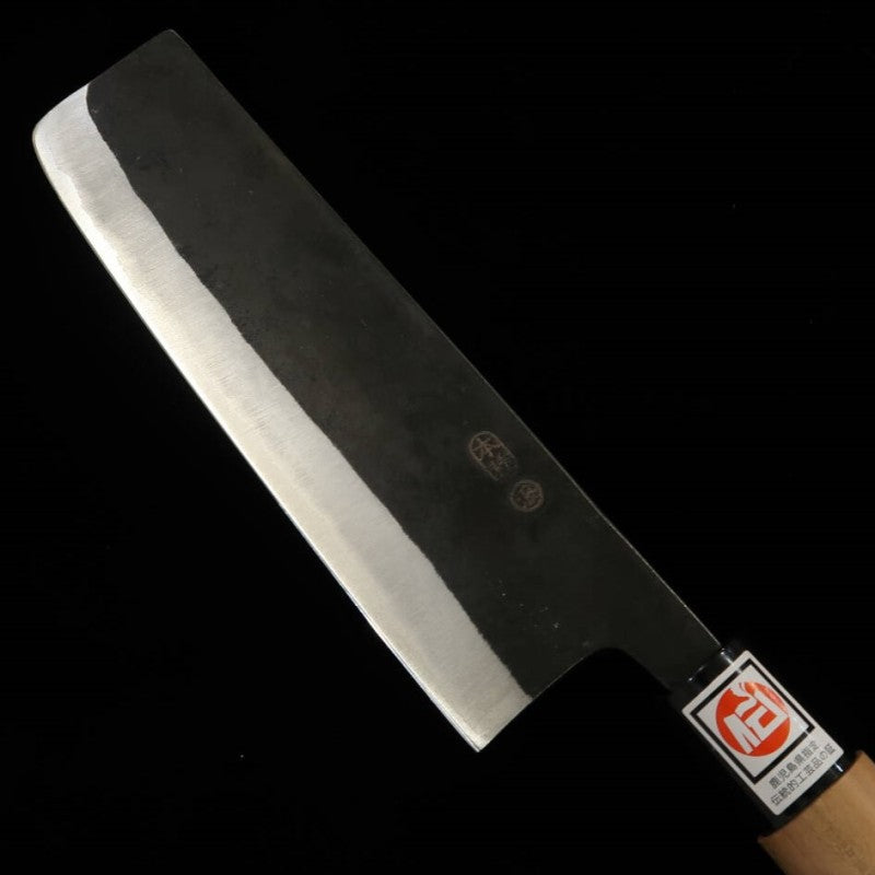 IKENAMI HAMONO Ikenami Hamono Shirogami #1 acero inoxidable laminado mango de cerezo japonés Nakiri (170 mm)