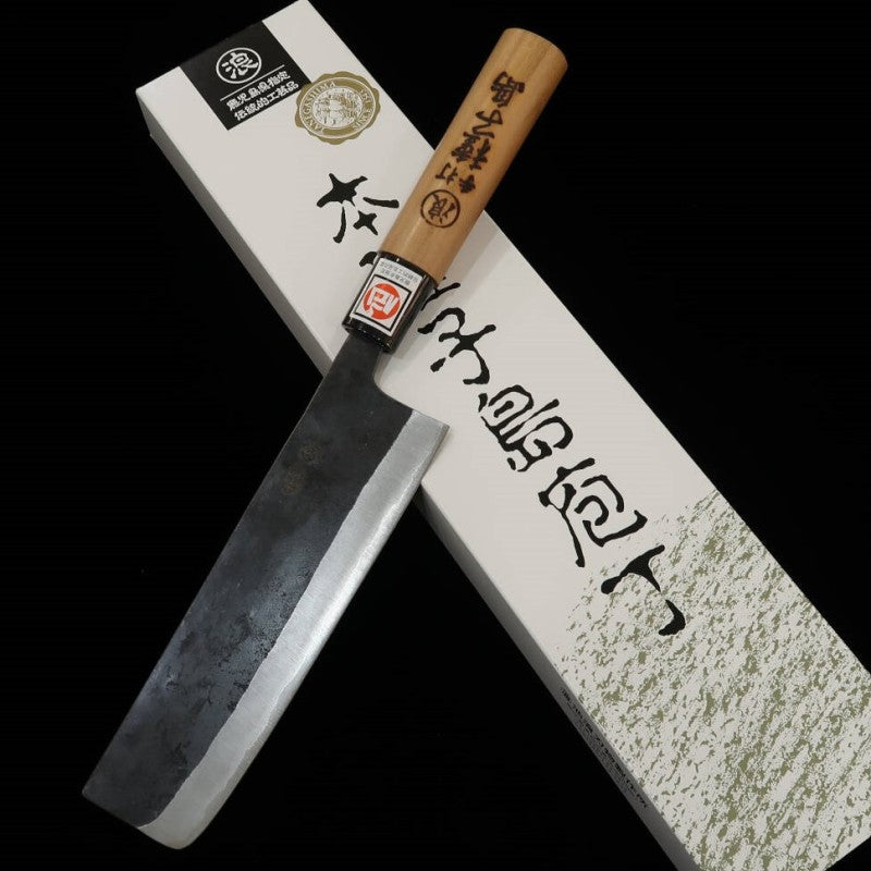 Nakiri IKENAMI HAMONO Shirogami nº 1 Cabo em Sakura (170mm)