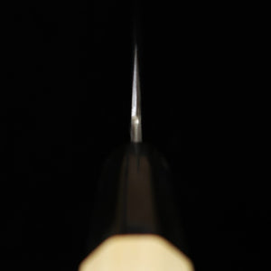 Mikataya Hinoura Acier Blanc n°2, finition kuro-uchi, finition poire, manche octogonal en magnolia, couteau à trancher (240/270 mm)