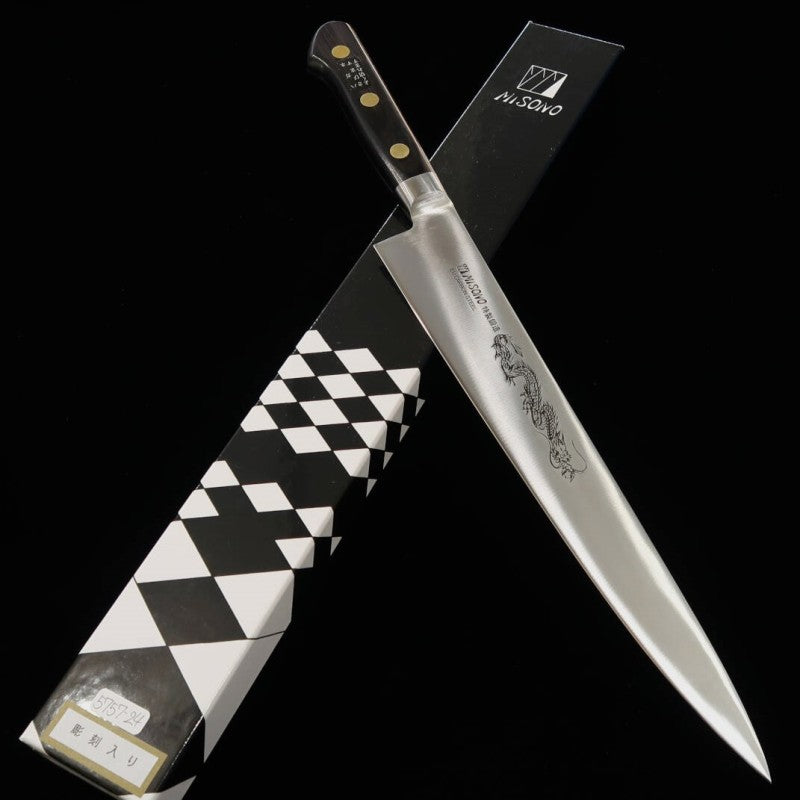 Misono MISONO serie acero EU, sujihiki con grabado (240/300 mm)
