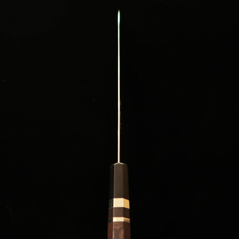Sujihiki TADOKORO HAMONO Makoto Mirror Finish Ginsan Steel Ebony Silver Wrap Handle (270mm) 