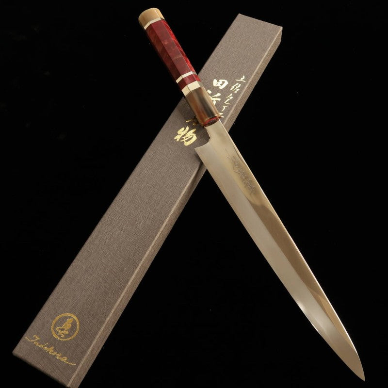 田所刃物 TADOKORO HAMONO 真琴作 鏡面 銀紙三号 筋引 スタビライズウッドハンドル  (240mm)