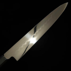 zzz 酔心 SUISIN Honyaki Mizumoto Sujihiki por Miwa Ikeda Aço branco Nº 1 Cabo de ébano com revestimento prateado Bainha de magnólia (240mm)