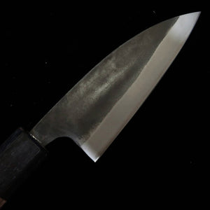 三浦 MIURA 幅広ペティ 青紙二号 黒打ち 胡桃柄 (105mm)