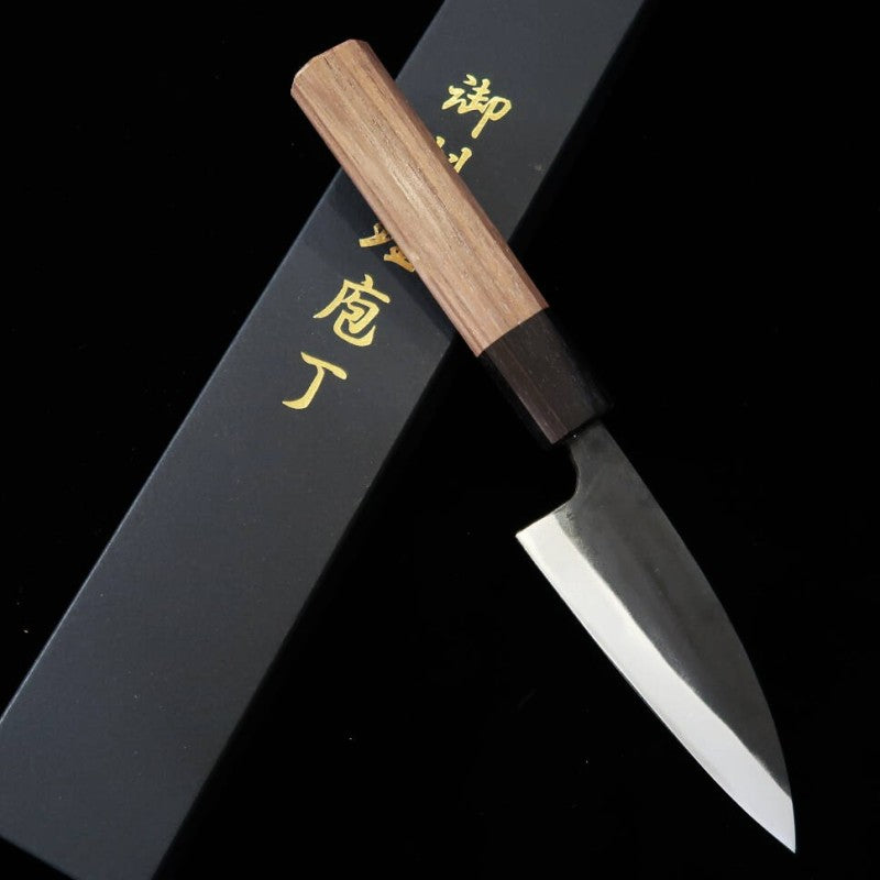 Miura MIURA Petty ancho Aogami nº2 Forja negra Mango de nogal (105 mm)