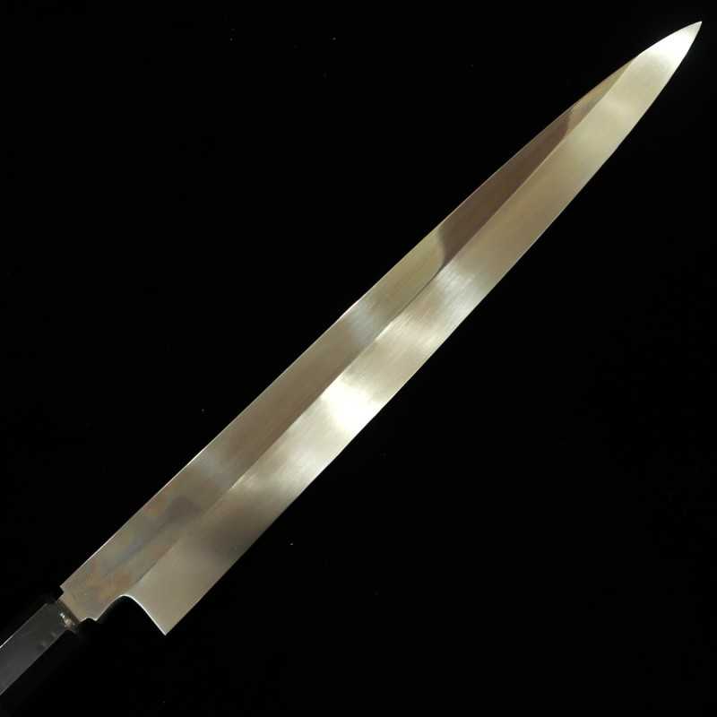 酔心 SUISIN 池田美和作 白紙二号 水本焼 柳刃 平鏡面 黒檀八角柄  (330mm)