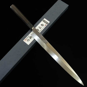 酔心 SUISIN 池田美和作 白紙二号 水本焼 柳刃 平鏡面 黒檀八角柄  (330mm)