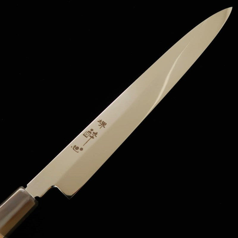 酔心 SUISIN INOX Honyaki Yanagiba Espejo completo Mango octogonal de ébano con anillo de plata (270 mm)