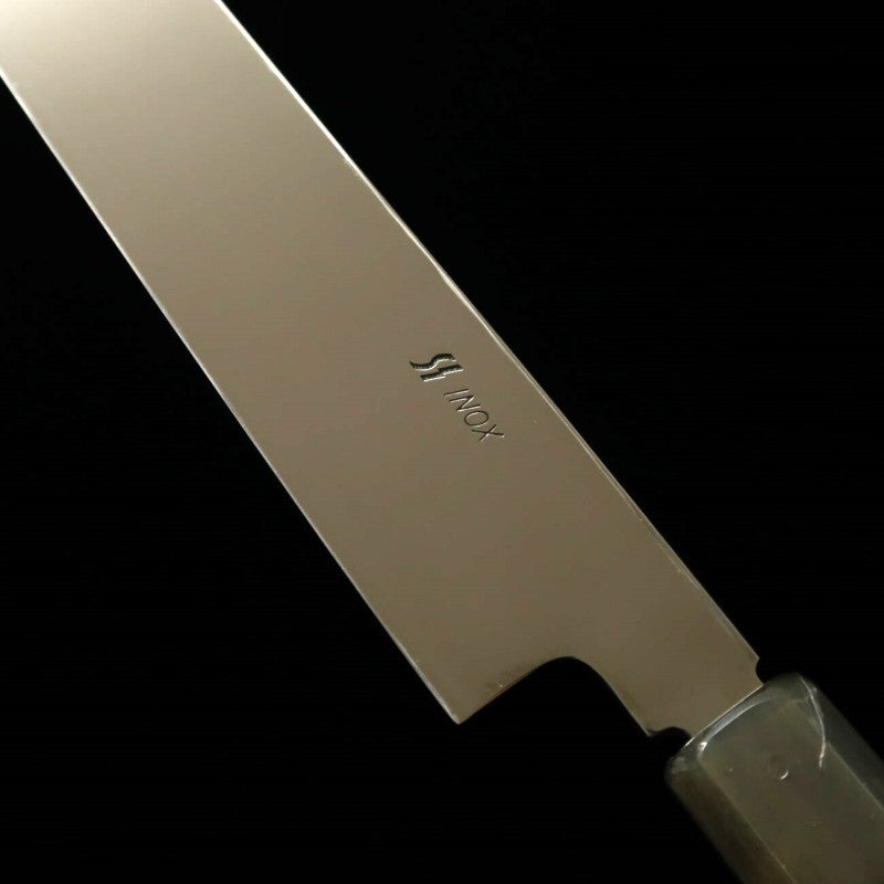 酔心 SUISIN INOX Honyaki Yanagiba Espejo completo Mango octogonal de ébano con anillo de plata (270 mm)
