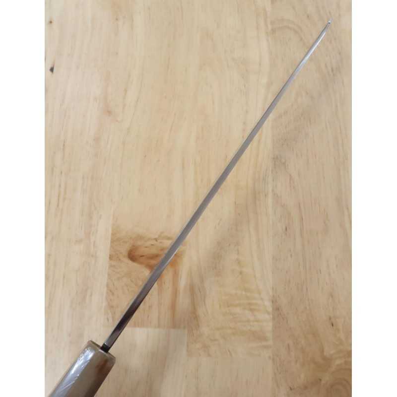 SUISIN Densho Yanagiba en forme de sabre Acier blanc No.1, manche en ébène (27/30 mm)