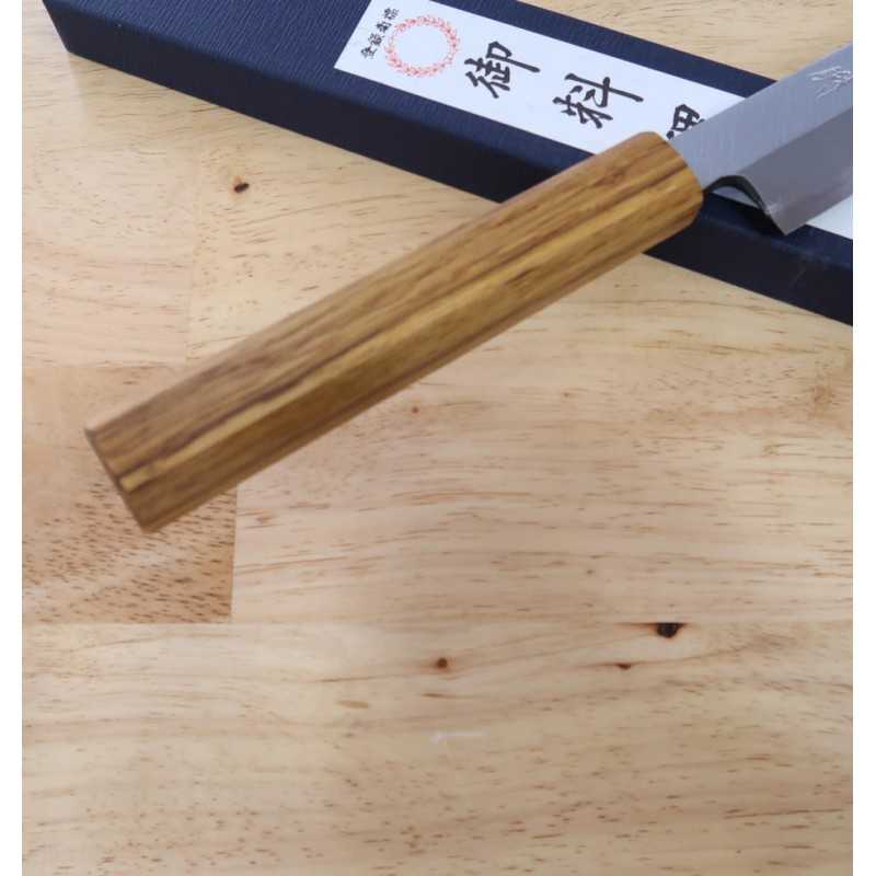 MIURA KNIVES Gokujō Yanagiba Shirogami n.º 2 Mango octogonal de roble lacado (210-300 mm)