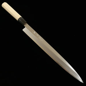 MIURA, Yanagiba, Acier blanc n°2, Finition Kasumi, Manche octogonal en bois de magnolia (270/300mm)