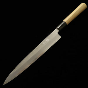 MIURA Supérieur, Yanagiba, Acier Shirogami No.2, Finition Kasumi, Manche en forme de châtaigne pour gaucher (240/300 mm)