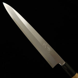 MIURA Supérieur, Yanagiba, Acier Shirogami No.2, Finition Kasumi, Manche en forme de châtaigne pour gaucher (240/300 mm)