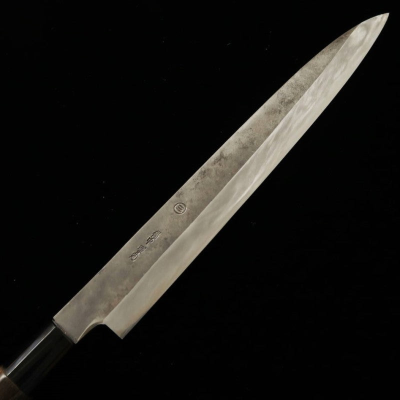 三輪 MIWA 柳刃 白紙一号 黒打ち 焼栗柄 (240mm)