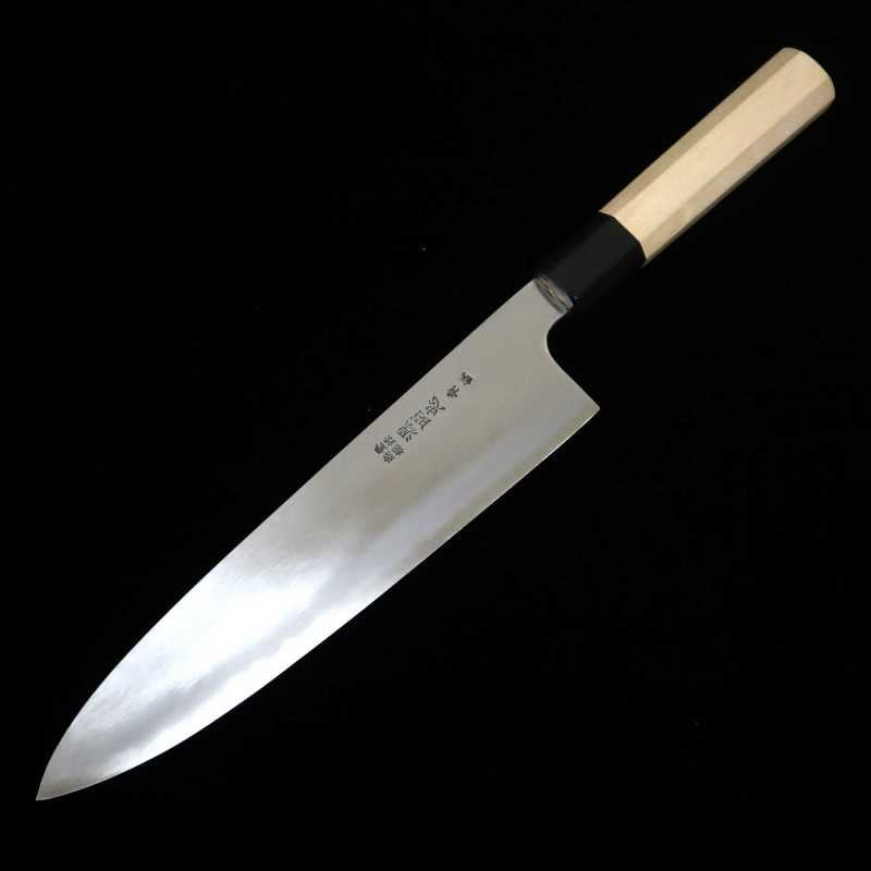 水野鍛錬所 MIZUNO TANRENJO 源昭忠 本鍛錬青鋼 牛刀 朴八角柄 (210/240mm)