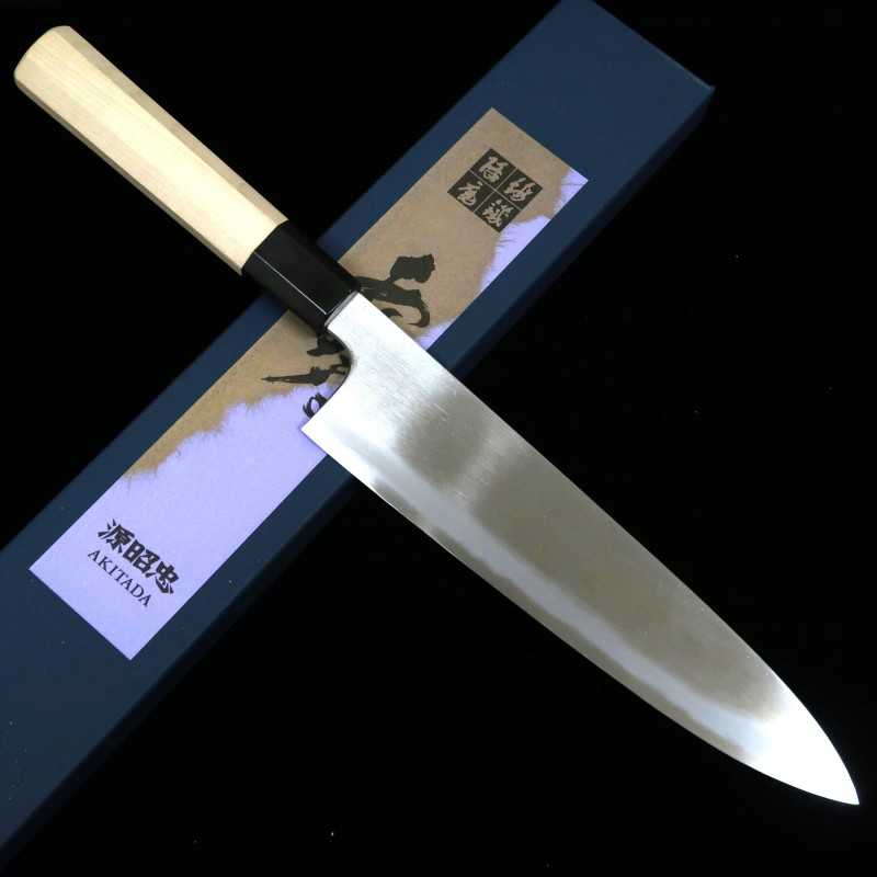水野鍛錬所 MIZUNO TANRENJO 源昭忠 本鍛錬青鋼 牛刀 朴八角柄 (210/240mm)